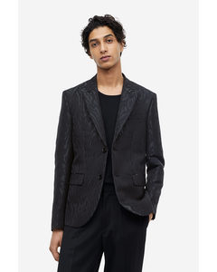 Regular Fit Jacquard-weave Jacket Black/patterned