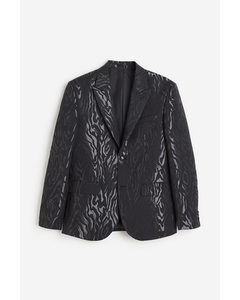 Regular Fit Jacquard-weave Jacket Black/patterned