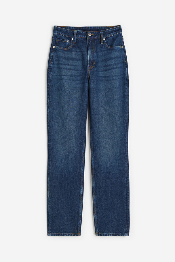 H&M Slim Straight Ultra High Jeans Denimblau