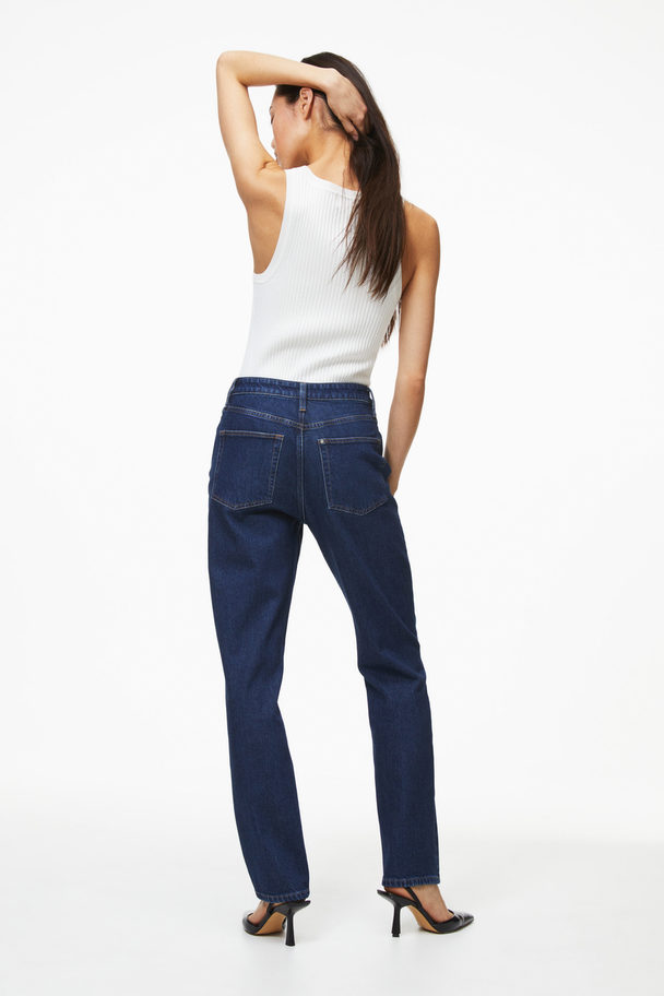 H&M Slim Straight Ultra High Jeans Denimblau
