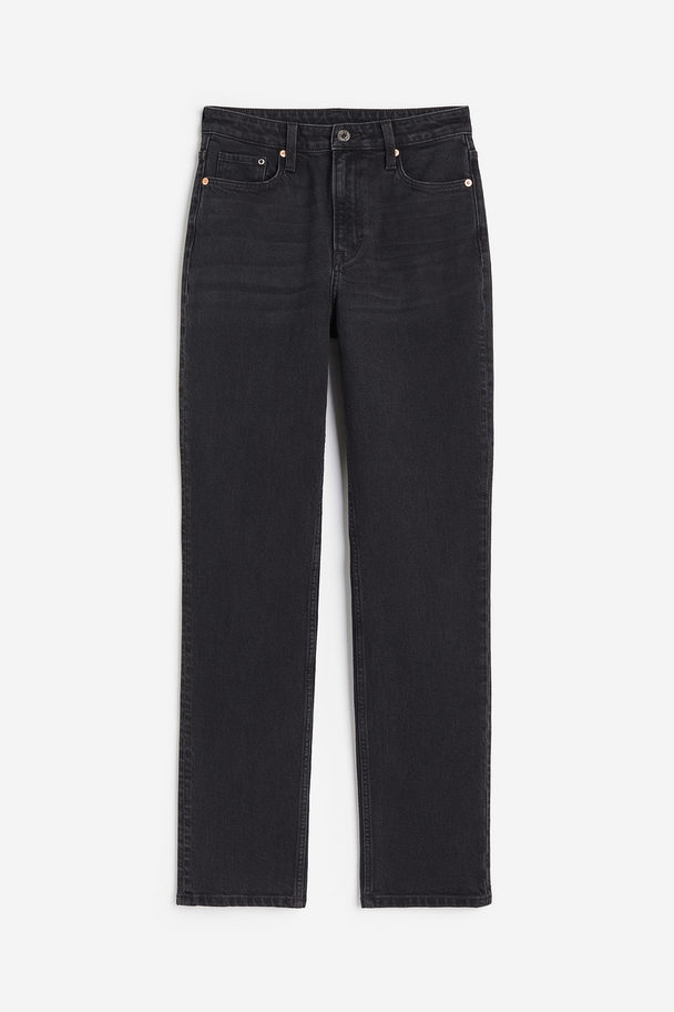 H&M Slim Straight Ultra High Jeans Sort