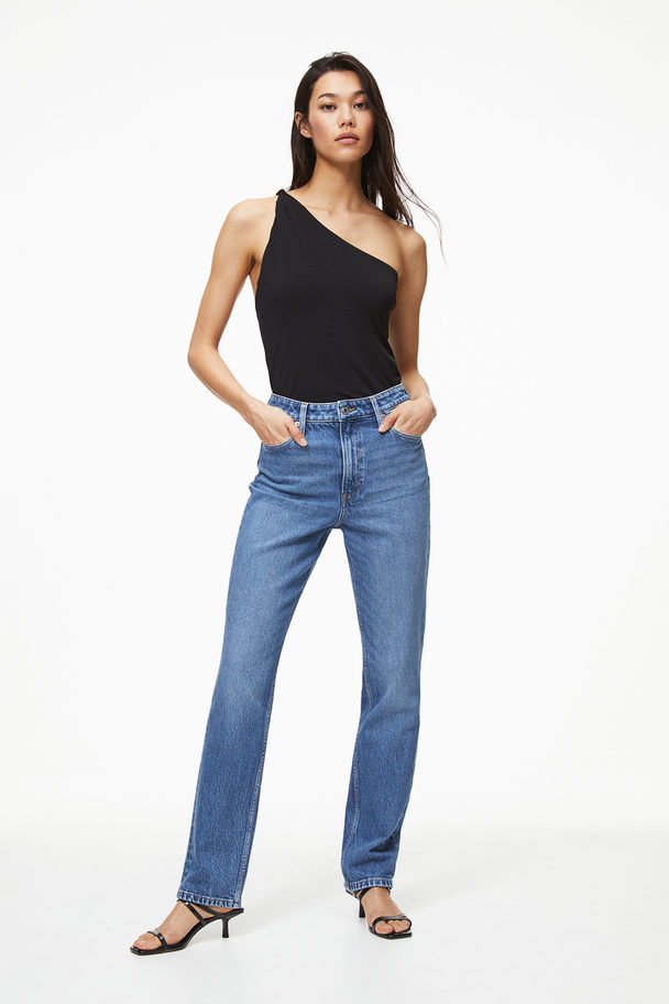 H&M Slim Straight Ultra High Jeans Ljus Denimblå