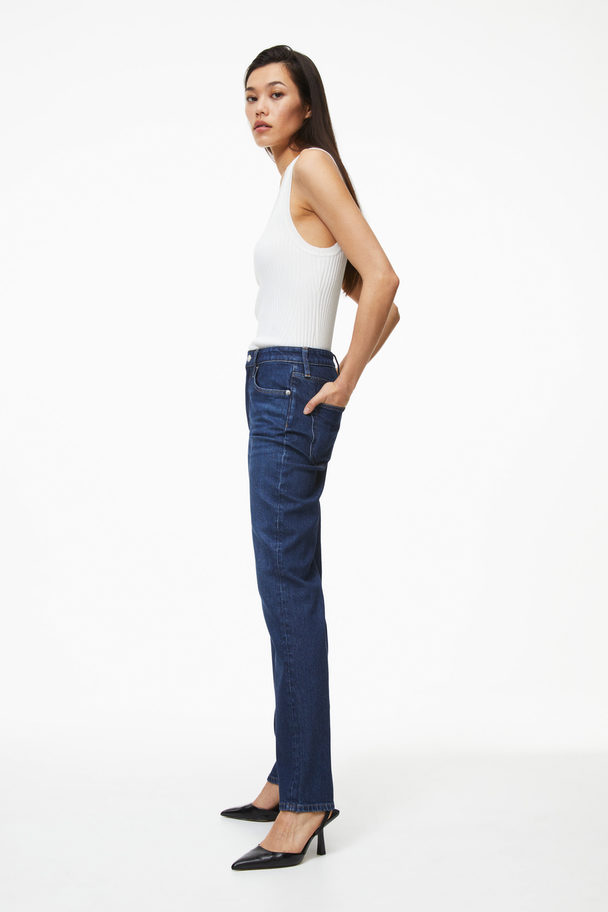 H&M Slim Straight Ultra High Jeans Denimblau