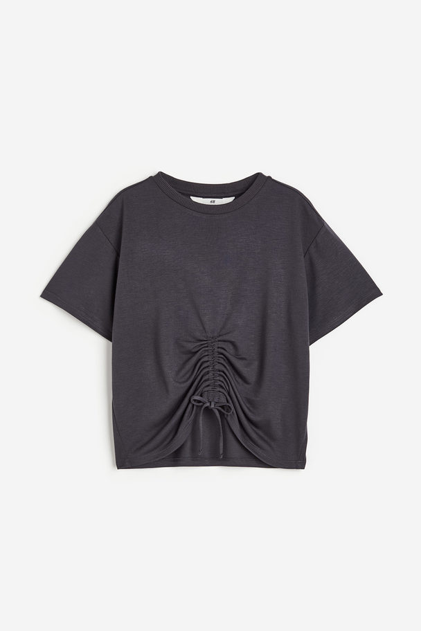 H&M T-shirt Met Drawstrings Zwart
