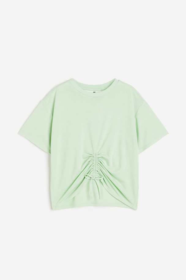 H&M T-shirt Med Snøring Lys Grønn