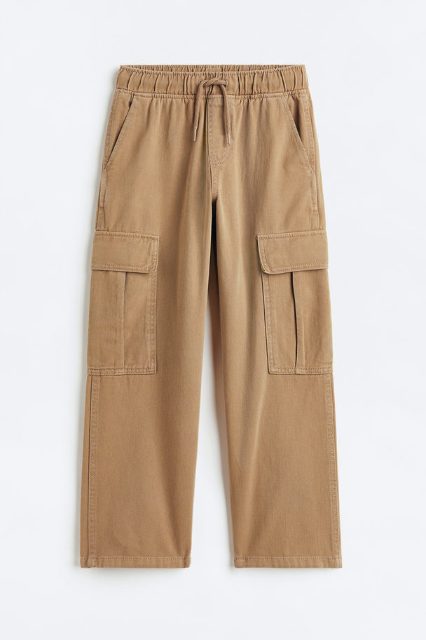 H&M Utilityjoggers - Loose Fit Donkerbeige