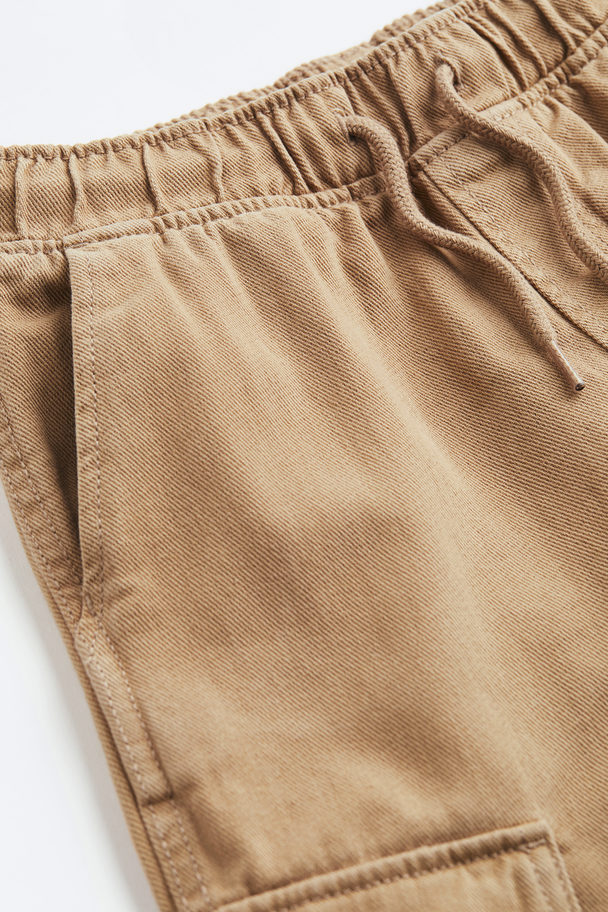 H&M Utilityjoggers - Loose Fit Donkerbeige