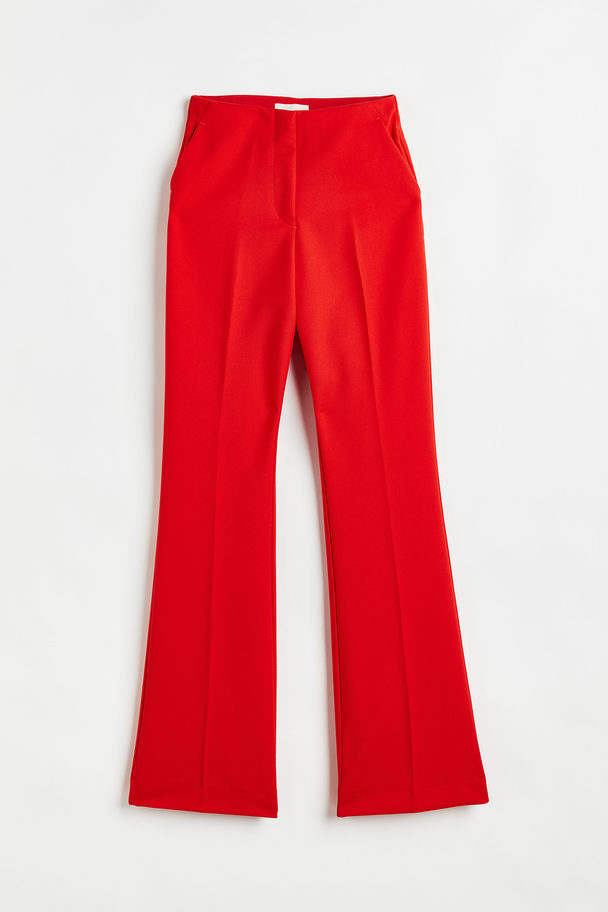 H&M Flared Trousers Bright Red