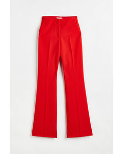 Flared Trousers Bright Red