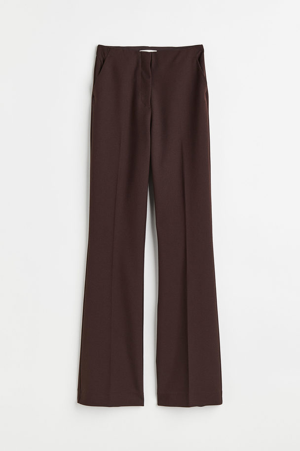 H&M Flared Trousers Dark Brown