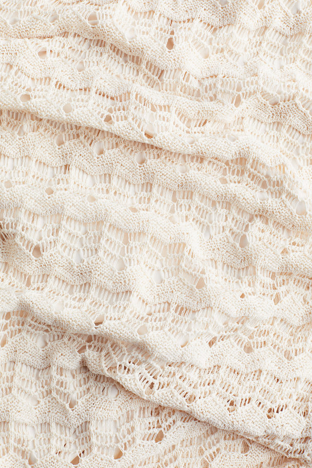 H&M Pointelle-knit Dress Cream