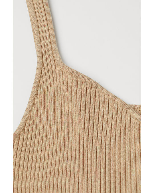 H&M Rib-knit Top Beige