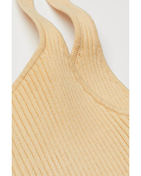 H&M Rib-knit Top Light Yellow