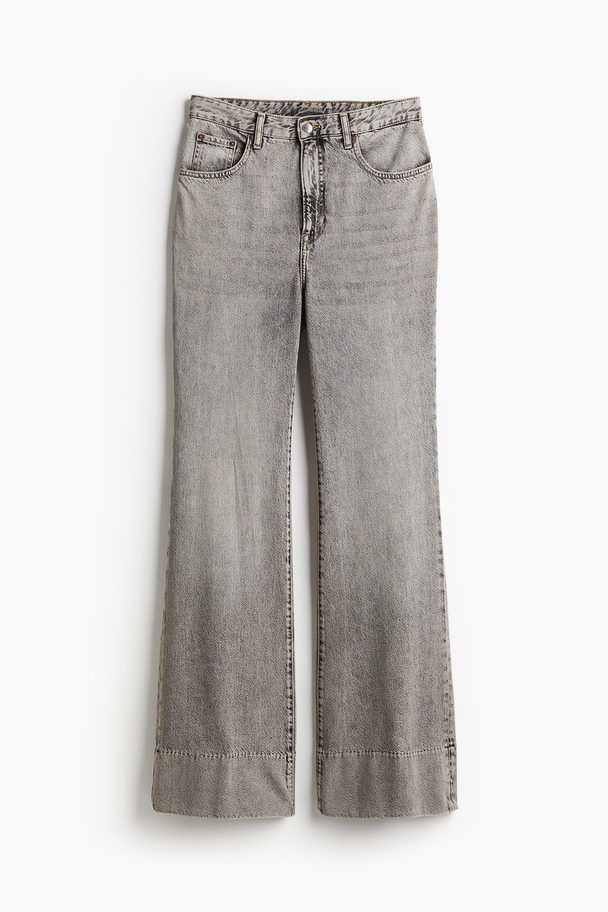 H&M Flared High Jeans Hellgrau