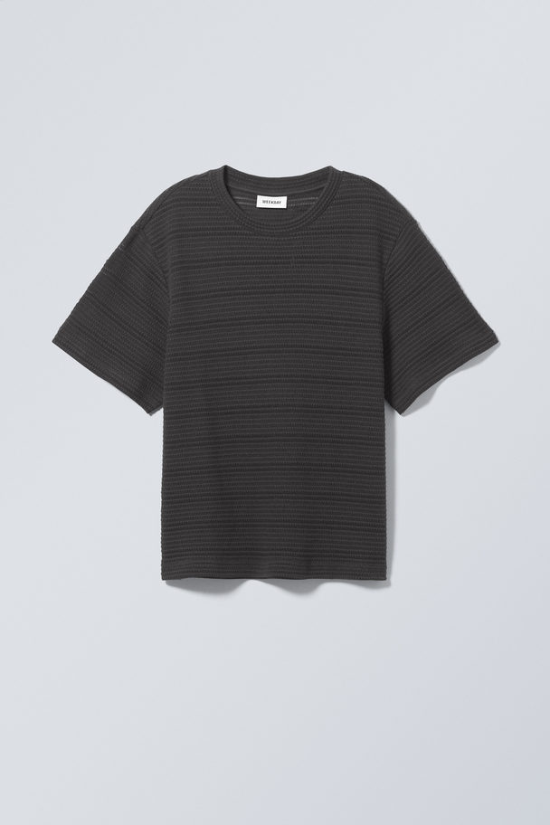 Weekday Felix Structured T-shirt Dark Grey