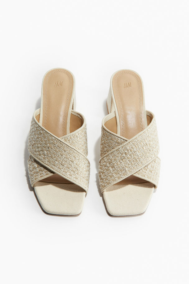 H&M Strukturmønstrede Sandaler Lys Beige