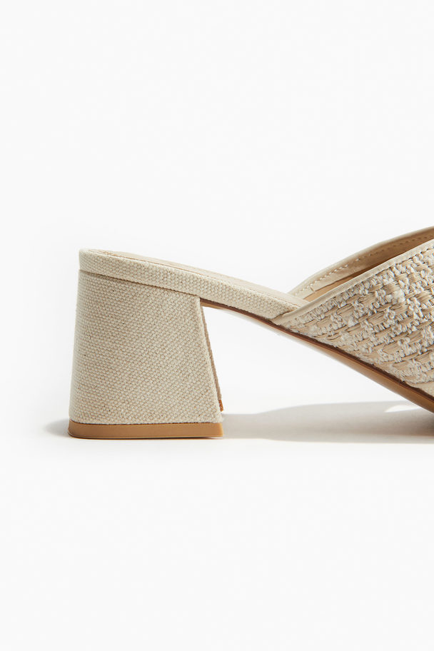 H&M Textured Mules Light Beige