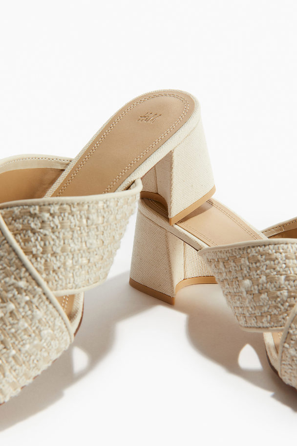 H&M Textured Mules Light Beige