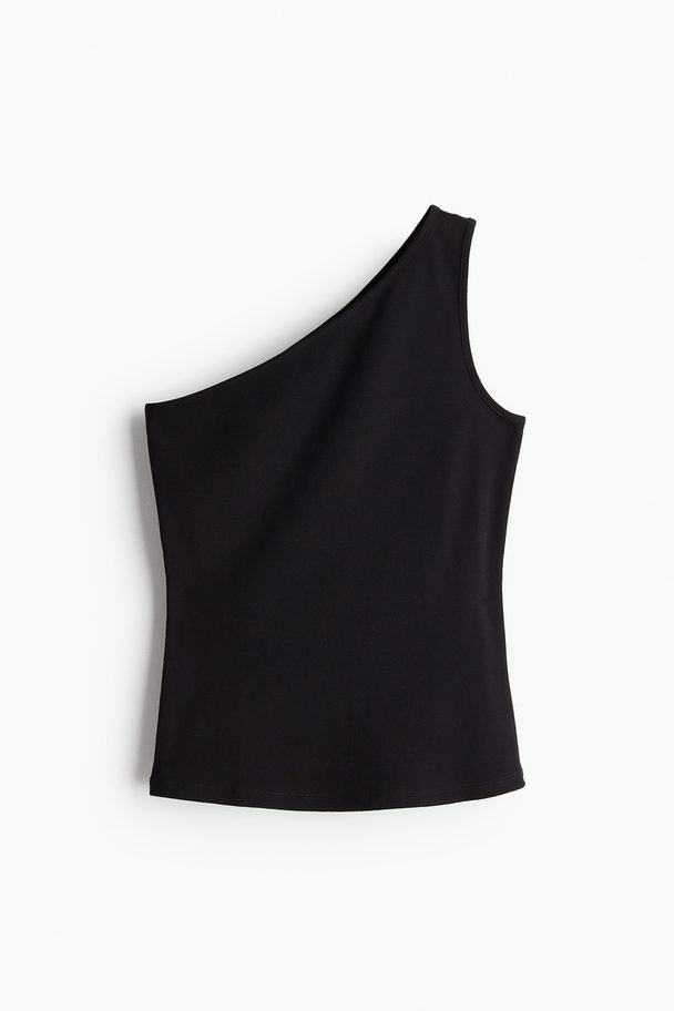 H&M One-shoulder Top Black