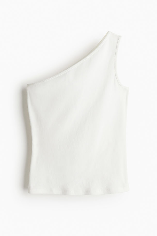 H&M One-Shoulder-Top Weiß