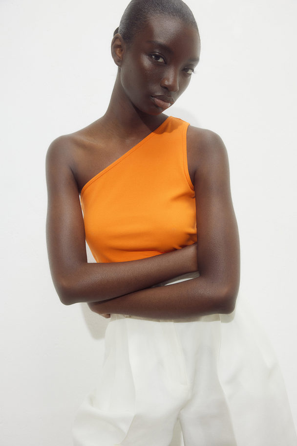 H&M One-Shoulder-Top Orange