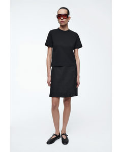 Front-pleat Mini Skirt Black