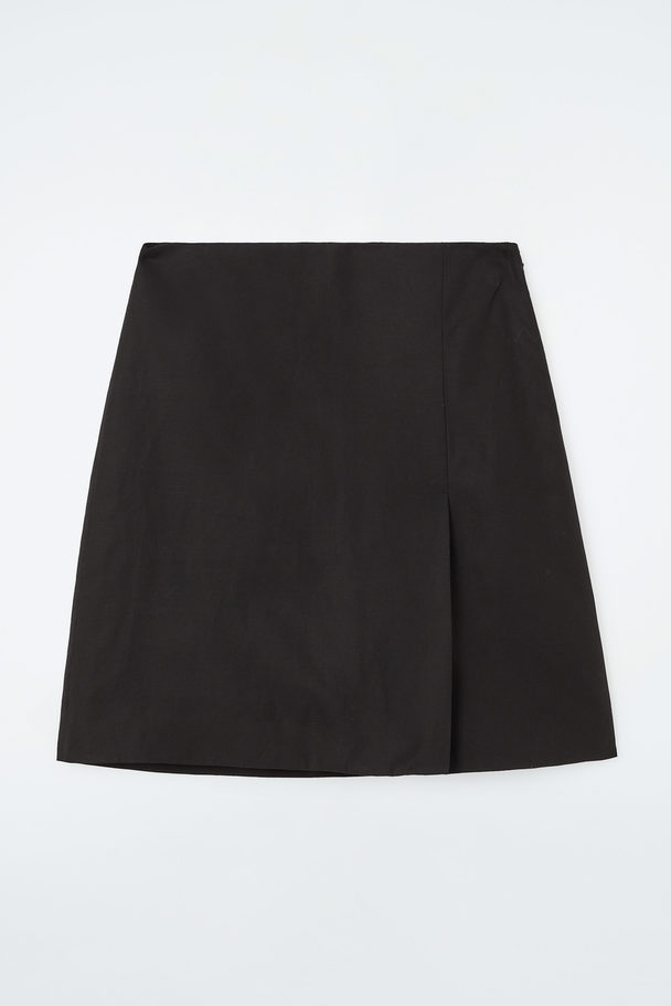 COS Front-pleat Mini Skirt Black