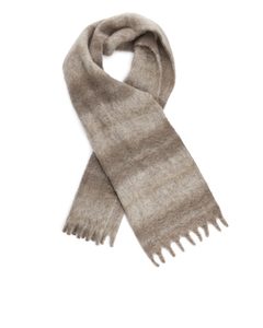 Mohair And Wool Scarf Beige/brown