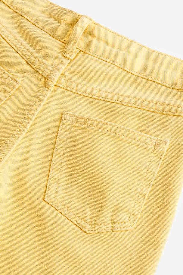 H&M Loose Fit Denim Shorts Yellow
