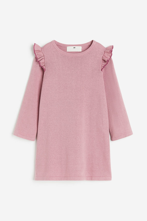 H&M Fine-knit Dress Pink
