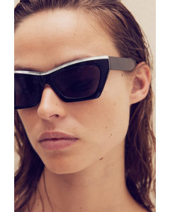 Metal-trim Sunglasses Black