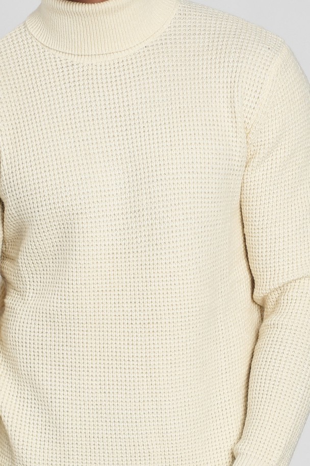 C&Jo Heneycomb Knitting Round Neck Sweater