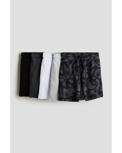 5er-Pack Sweatshorts Dunkelgrau/Gemustert