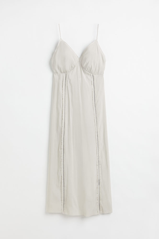 H&M H&m+ Tie-detail Dress Light Grey