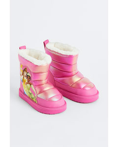 Glitzernde Boots mit Motivprint Rosa/Disney-Prinzessinnen