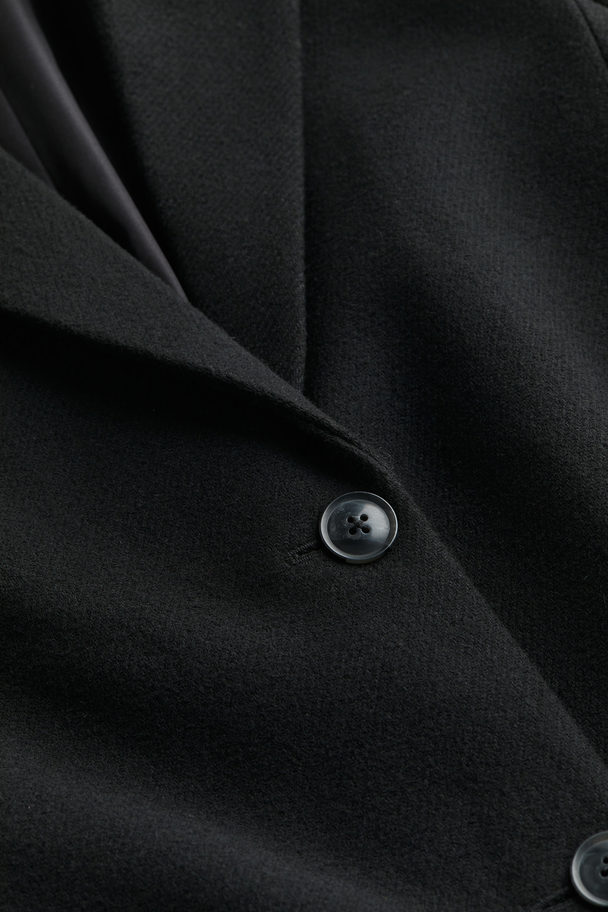 H&M Single-breasted Twill Coat Black