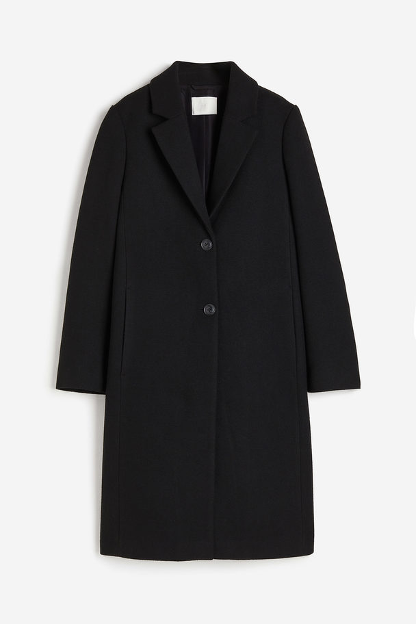 H&M Single-breasted Twill Coat Black