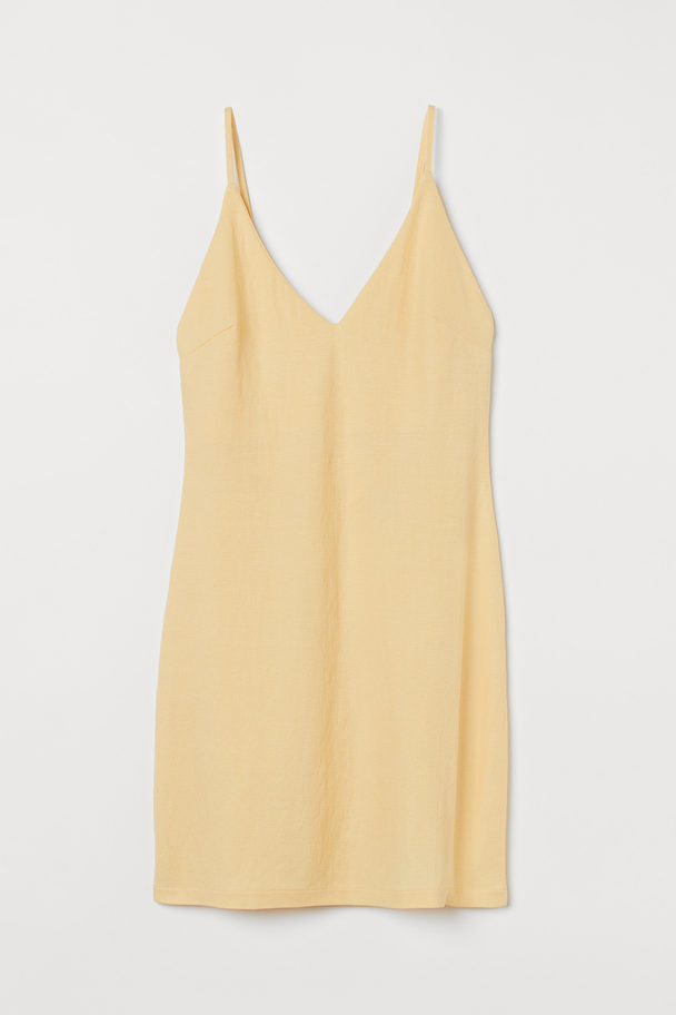H&M V-neck Dress Light Yellow