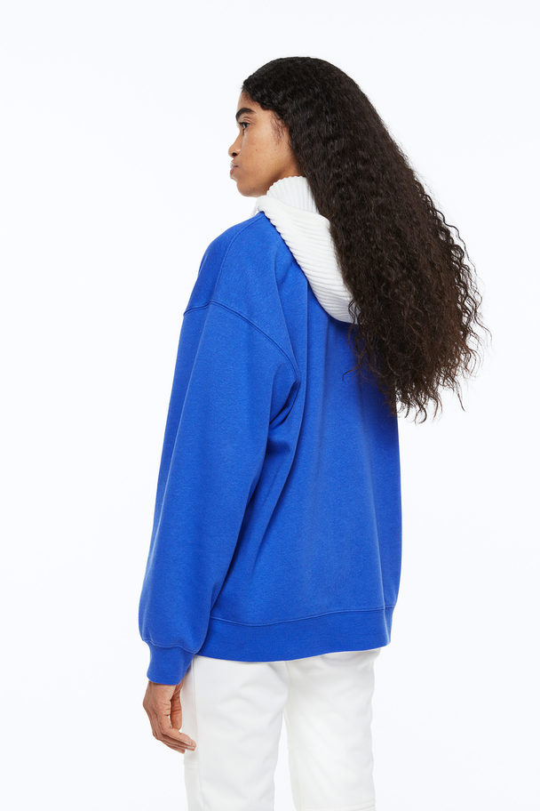 H&M Printed Sweatshirt Bright Blue/alaska