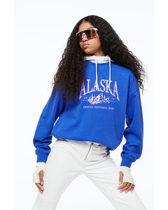 Printed Sweatshirt Bright Blue/alaska