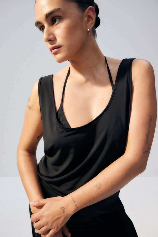 H&M Scoop-neck Beach Dress Black