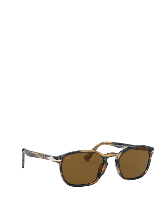  Po3234s Striped Brown & Grey Sunglasses