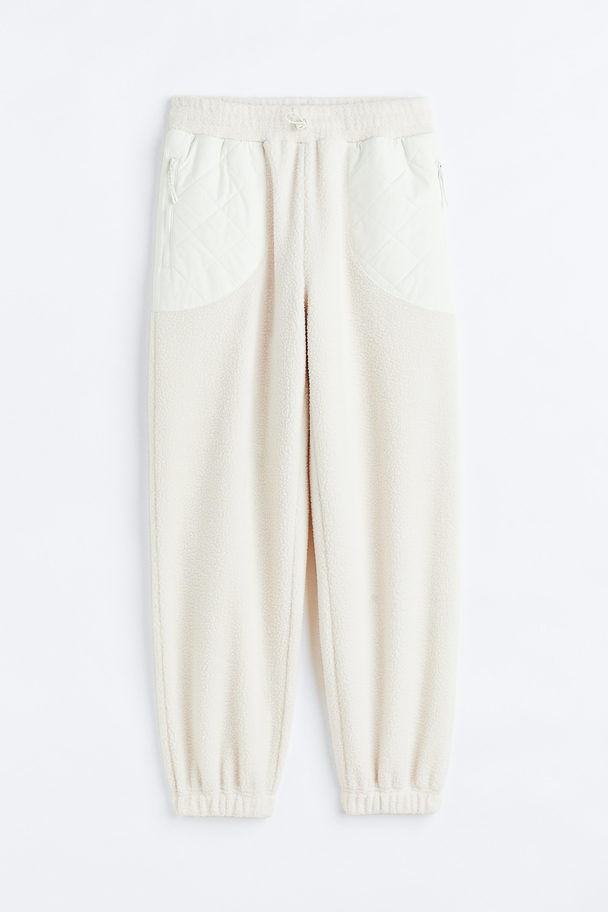 H&M Teddy Sports Joggers Natural White