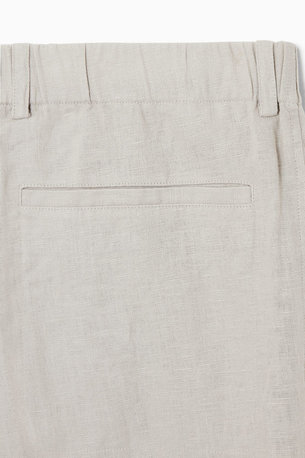 COS Straight-leg Elasticated Linen Trousers Stone