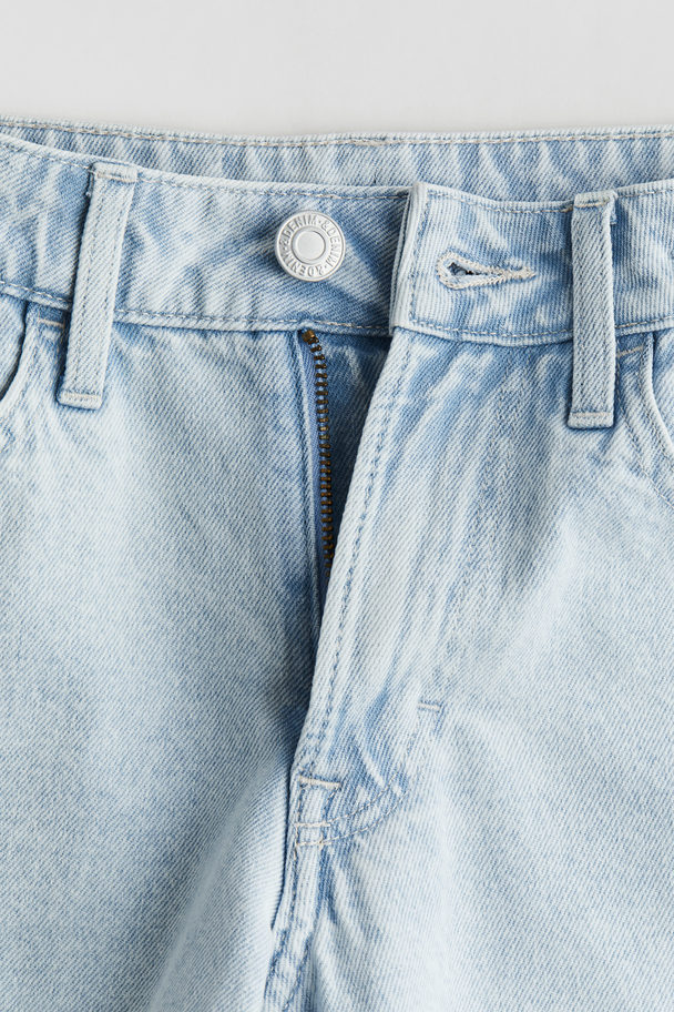 H&M Loose Fit Denim Shorts Pale Denim Blue