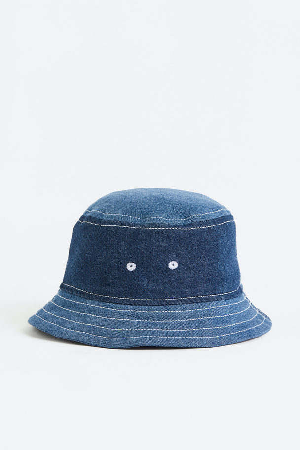H&M Denim Bucket Hat Denim Blue/dark Denim Blue