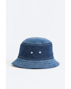 Bucket Hat aus Denim Blau/Dunkelblau