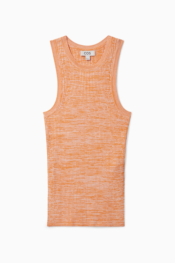 COS Slim-fit Ribbed Vest Orange / White
