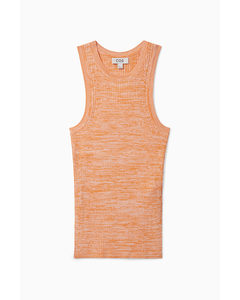 Slim-fit Ribbed Vest Orange / White