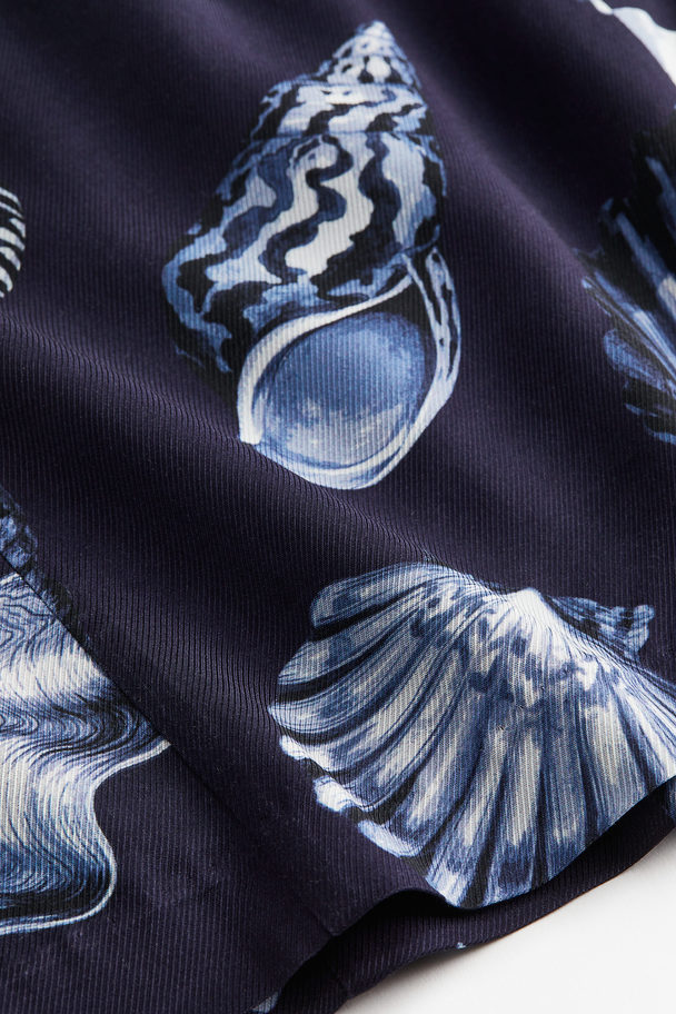H&M Mini Skirt Navy Blue/seashells
